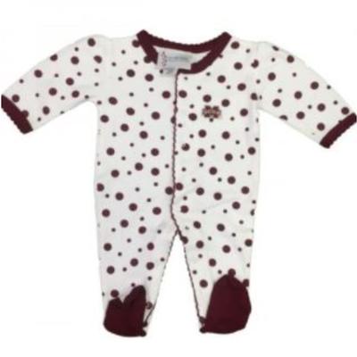 Mississippi State Infant Polka Dot Footed Onesie