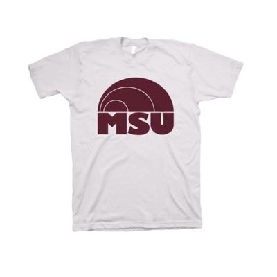 Mississippi State Vault MSU Swirl Logo Short Sleeve Tee WHITE