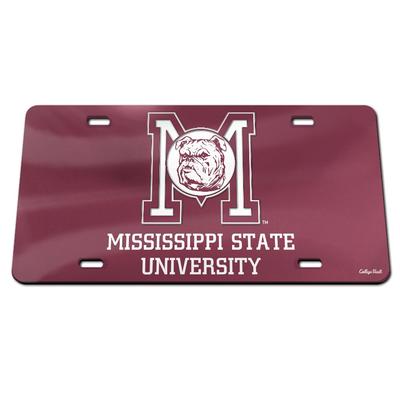 Mississippi State Vault Bulldog Logo License Plate