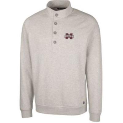 Mississippi State Cutter & Buck Saturday Mock Sweater Pullover