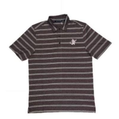 Mississippi State Cutter & Buck Vault Swinging Bully Forge Heathered Stripe Stretch Polo