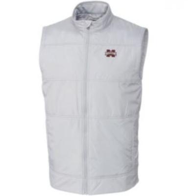 Mississippi State Cutter & Buck Stealth Hybrid Quilted Full Zip Vest