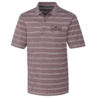 Mississippi State Cutter & Buck National Champs Men's Forge Heather Stripe Polo
