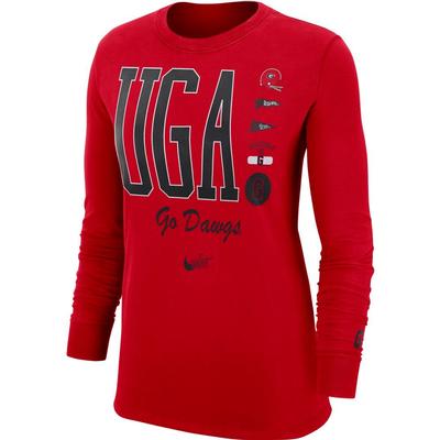 Georgia Nike Women's Icon Crew Long Sleeve Tee