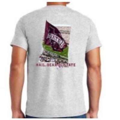 Mississippi State New World Graphics State Waving Short Sleeve Tee