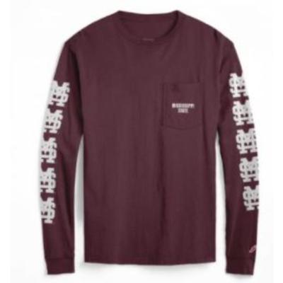 Mississippi State League MS Logo Repeat Long Sleeve Tee