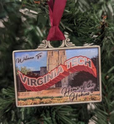 Virginia Tech Postcard Ornament