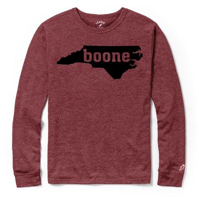 Boone League State of NC Long Sleeve Triblend Tee