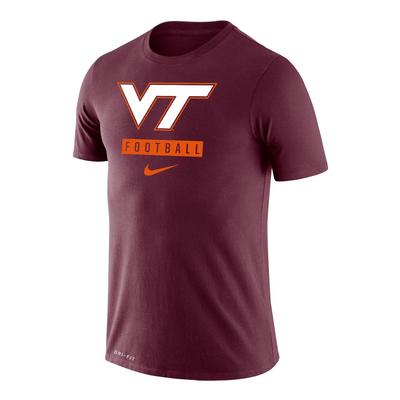 Virginia Tech Nike Men's Dri-Fit Legend Football Short Sleeve Tee