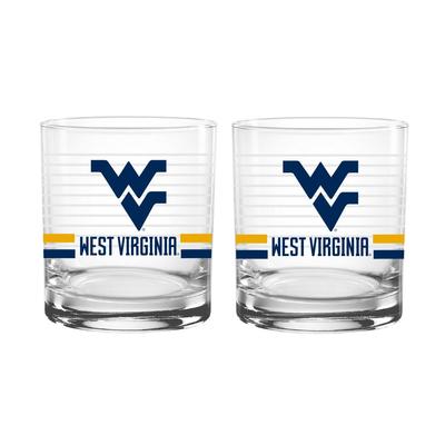 West Virginia 14oz Rings Rocks Glass