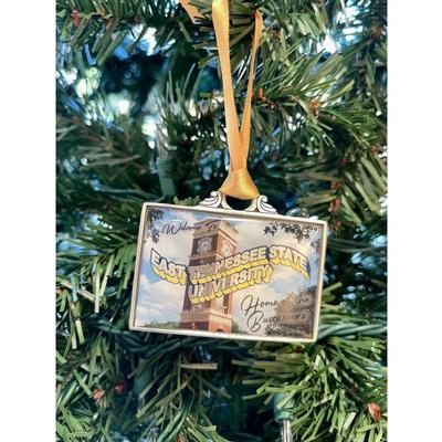 ETSU Pewter Postcard Christmas Ornament