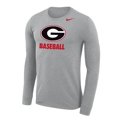 Georgia Nike Men's Dri-Fit Legend Baseball Long Sleeve Tee