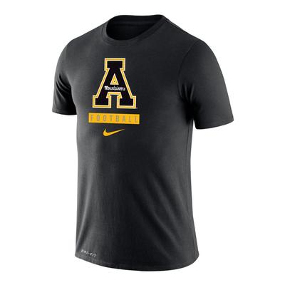 Appalachian State Nike Men's Dri-Fit Legend Football Short Sleeve Tee BLACK