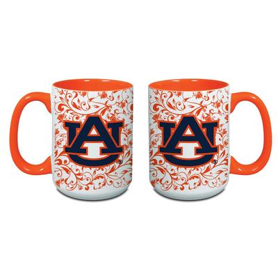 Auburn 15oz Floral Orange Java Mug