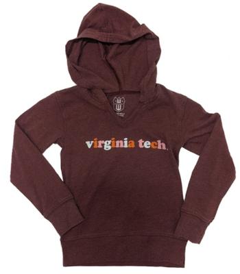 Virginia Tech Little Girls Burn Out L/S Hoody Tee