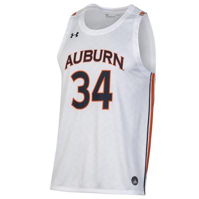 Auburn Under Armour #34 Replica Basketball Jersey WHITE
