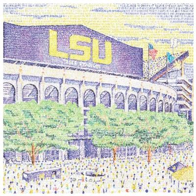 LSU Tiger Stadium Word Art Print 16in x 20in