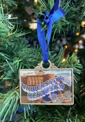Kentucky Pewter Postcard Ornament