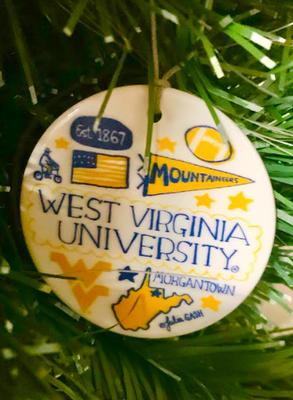 West Virginia Julia Gash Round Ceramic Ornament
