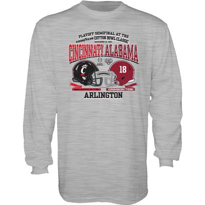 Alabama 2021 Playoff Cotton Bowl Match Up Long Sleeve Tee Shirt