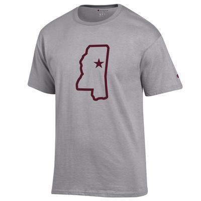Mississippi State Champion State Outline Logo Tee OXFORD