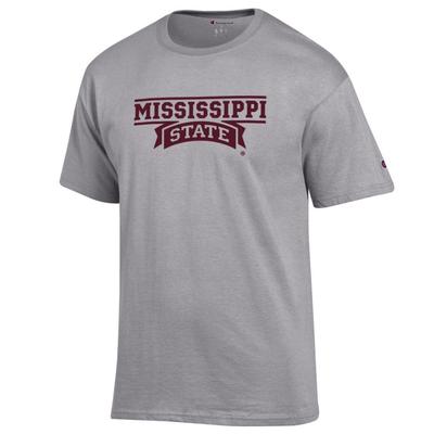 Mississippi State Champion Wordmark Banner Stack Tee