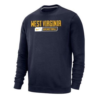 West Virginia Nike Men's Club Fleece Basketball Sweatshirt