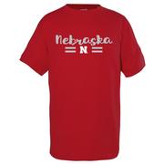  Nebraska Garb Youth Script Logo Bar Tee