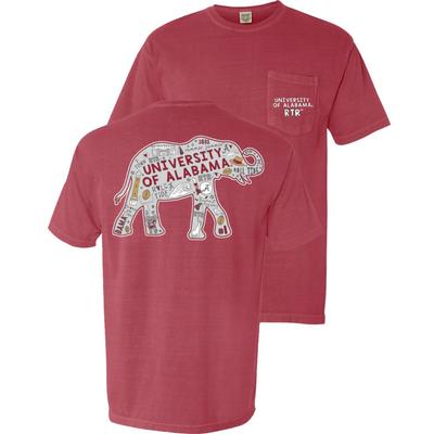 Alabama Doodle Elephant Comfort Colors Short Sleeve Tee