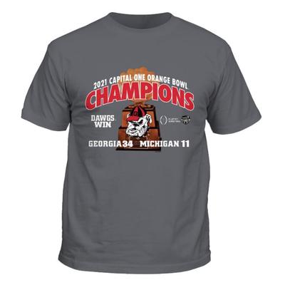 Georgia Bulldogs 2021 Orange Bowl Champions Score Shirt