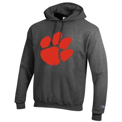 Clemson Champion Giant Distressed Paw Logo Hoodie