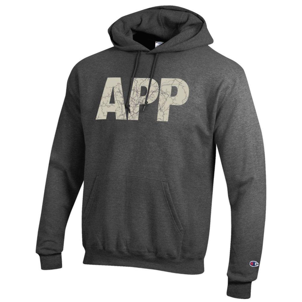  Appalachian State Champion Town Map Lettering Hoodie