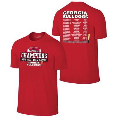 Georgia Bulldogs 2021 National Champions YOUTH Schedule Tee