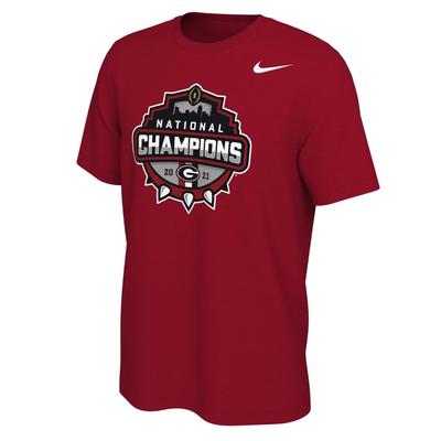Georgia Nike 2021 National Champion Logo Short Sleeve Tee
