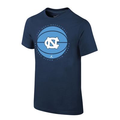 UNC Nike YOUTH Basketball Team Issued Short Sleeve Tee