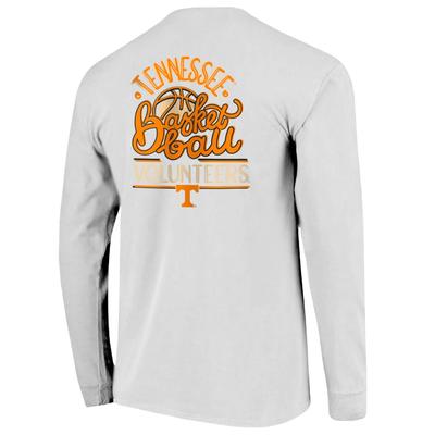Tennessee Basketball Script Long Sleeve Comfort Colors Tee WHITE