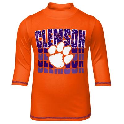Clemson Gen2 Kids Slip N Slide Rash Guard Shirt