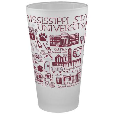 Mississippi State Julia Gash 16oz Frosted Pint Glass