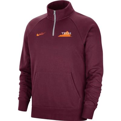 Virginia Tech Nike Vault Fleece Quarter Zip Pullover