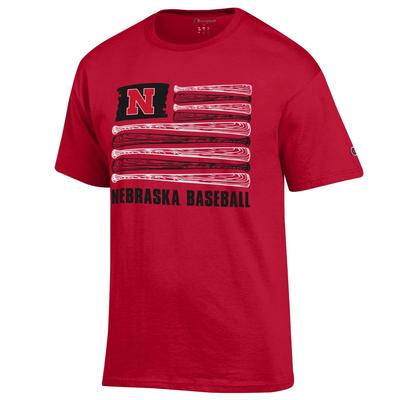 Nebraska Champion Men's Baseball Flag Tee