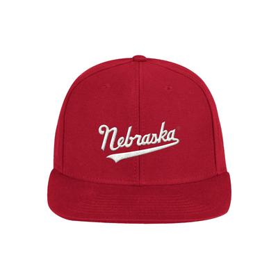 Nebraska Adidas Script Nebraska Flatbrim Hat