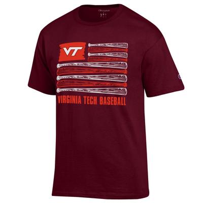Virginia Tech Champion Men's Baseball Flag Tee