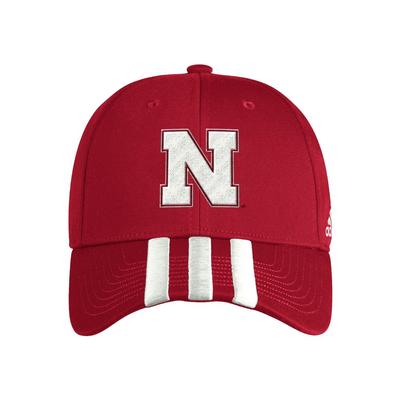 Nebraska Adidas Striped Brim Structured Hat