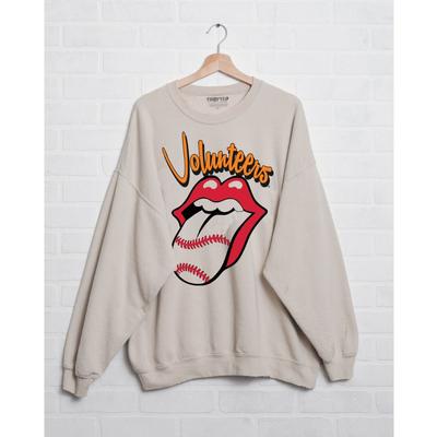 Tennessee Livy Lu Women's Rolling Stones Baseball Lick Thrifted Sweatshirt