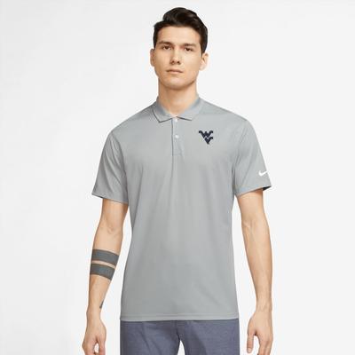 West Virginia Nike Golf Men's Victory Solid Polo LT_SMOKE