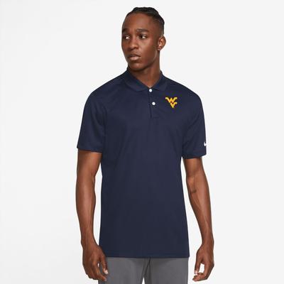 West Virginia Nike Golf Men's Victory Solid Polo NAVY