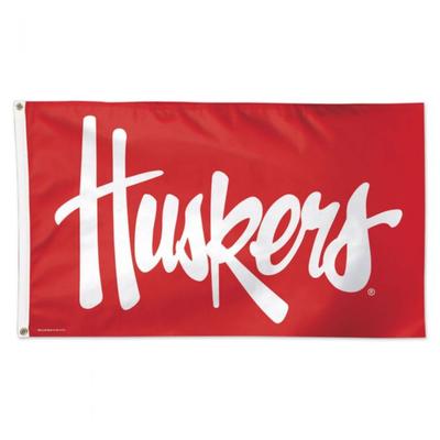 Nebraska Huskers Script House Flag