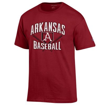 Arkansas Champion Men's Arch Baseball Bats Tee