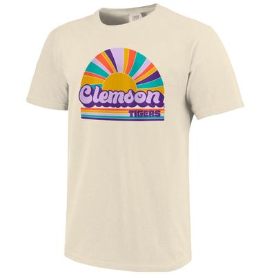 Clemson Rainbow Rays Short Sleeve Comfort Colors Tee
