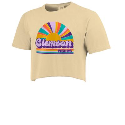 Clemson Rainbow Rays Comfort Colors Cropped Tee